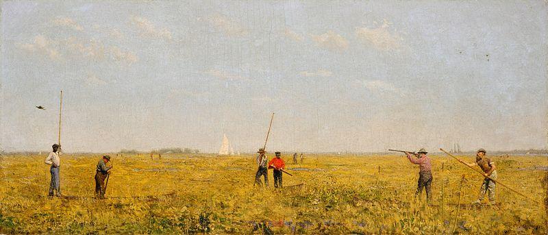 Thomas Eakins Pushing for Rail oil painting image